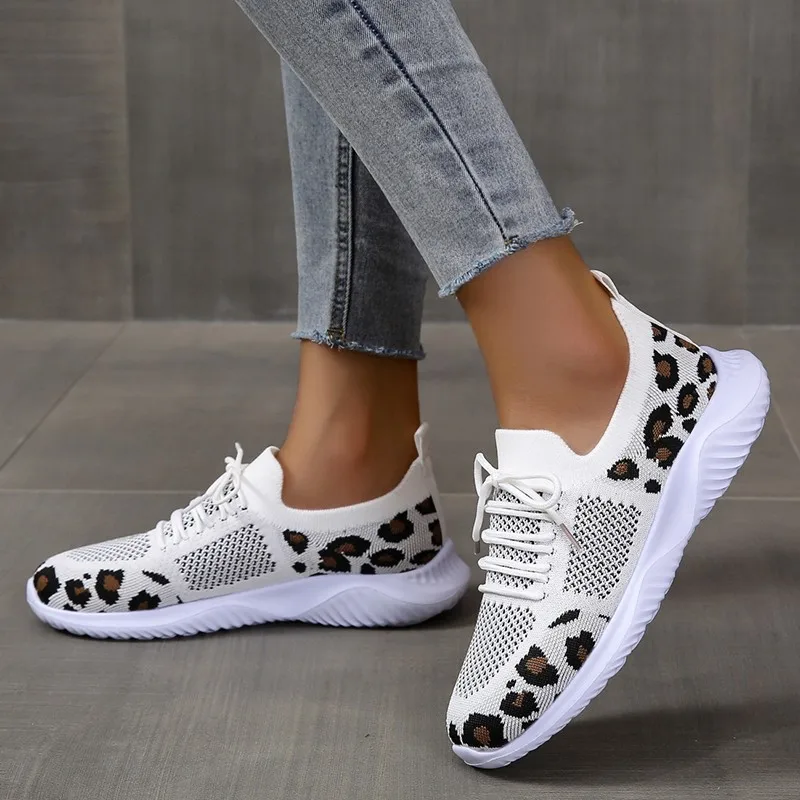 Knit Fabric Lace Up Sneakers - Nuove scarpe estive da donna, in